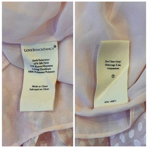 LoveShackFancy NWT Siriana Petite Mini Dress Light Pink Floral Silk-Blend - Picture 13 of 16